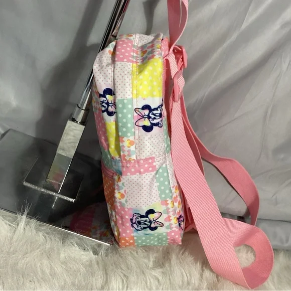 Disney Minnie Mouse Girlie Mini Backpack Toddlers Up Pink Yellow CUTE - Picture 6 of 10